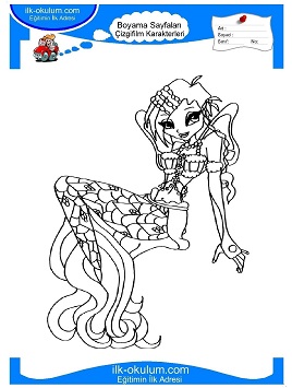 Çocuklar İçin Winx Club Denizkızı Boyama Sayfaları 